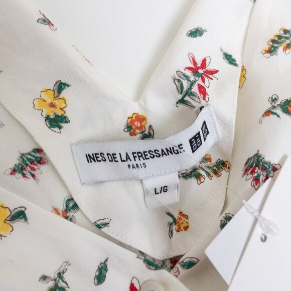 ✨ Uniqlo x Ines de la Fressange Dress Floral Sleeveless Flare Summer White - Picture 5 of 15